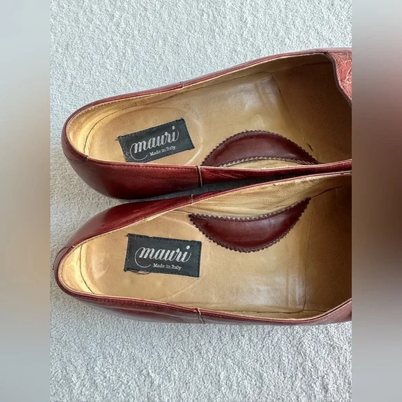Mauri Ostrich Loafers men’s dress shoes red slip on 9.5 M